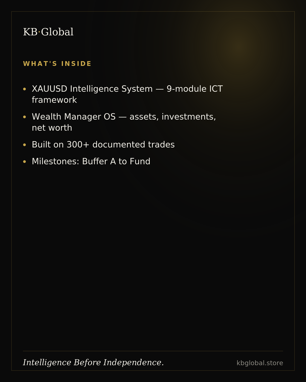 Trader's Stack — XAUUSD Intelligence System + Wealth Manager OS