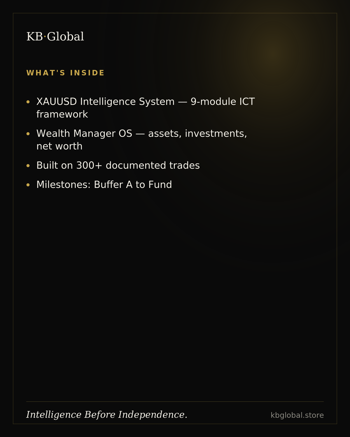 Trader's Stack — XAUUSD Intelligence System + Wealth Manager OS